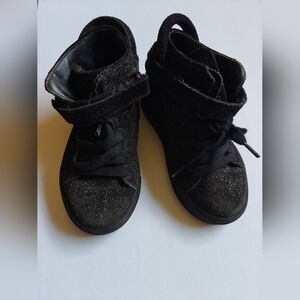 Buscemi Kids Shoes Made In Italy Size 23 Toddler Size 7 Black Glitter Leather